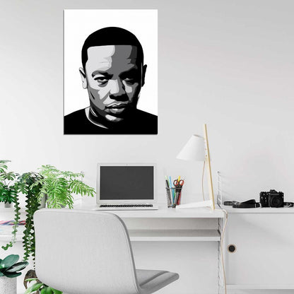 Dr. Dre Portrait Art Andre Young Rapper Gangsta Rap Hip-Hop Music Wall Art Print Poster