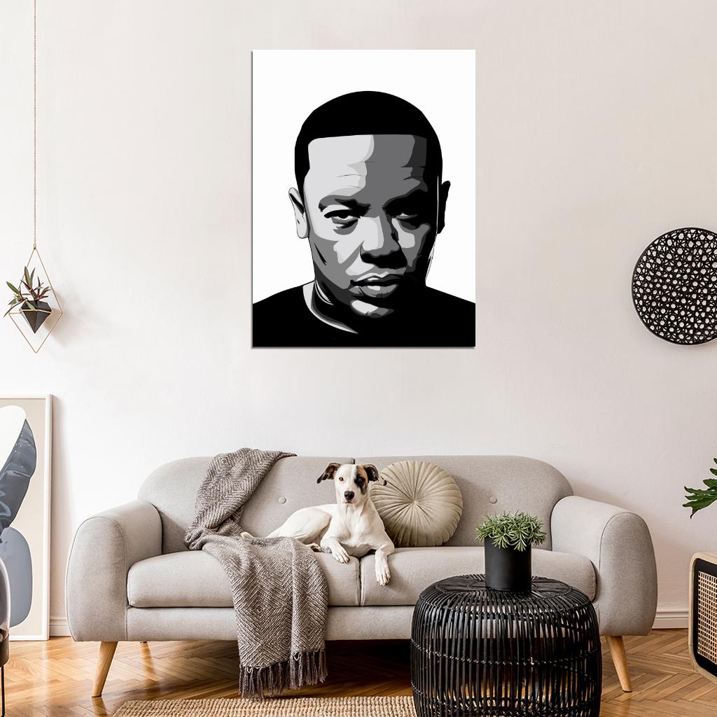 Dr. Dre Portrait Art Andre Young Rapper Gangsta Rap Hip-Hop Music Wall Art Print Poster