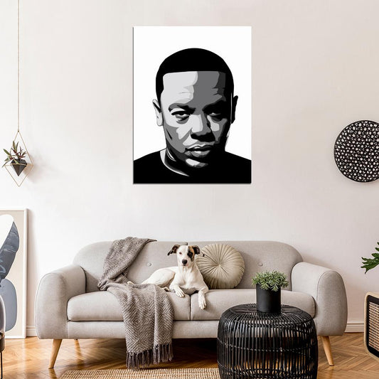 Dr. Dre Portrait Art Andre Young Rapper Gangsta Rap Hip-Hop Music Wall Art Print Poster