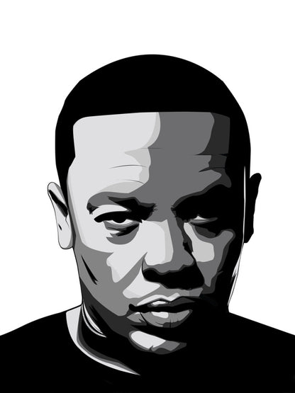 Dr. Dre Portrait Art Andre Young Rapper Gangsta Rap Hip-Hop Music Wall Art Print Poster