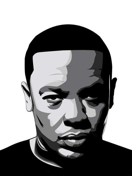 Dr. Dre Portrait Art Andre Young Rapper Gangsta Rap Hip-Hop Music Wall Art Print Poster