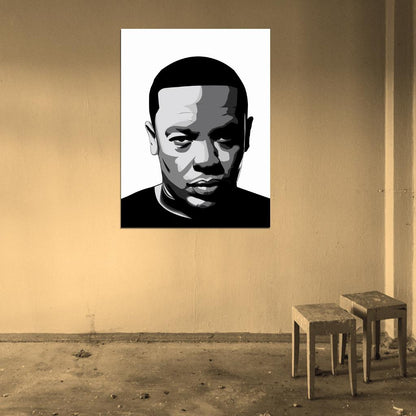 Dr. Dre Portrait Art Andre Young Rapper Gangsta Rap Hip-Hop Music Wall Art Print Poster