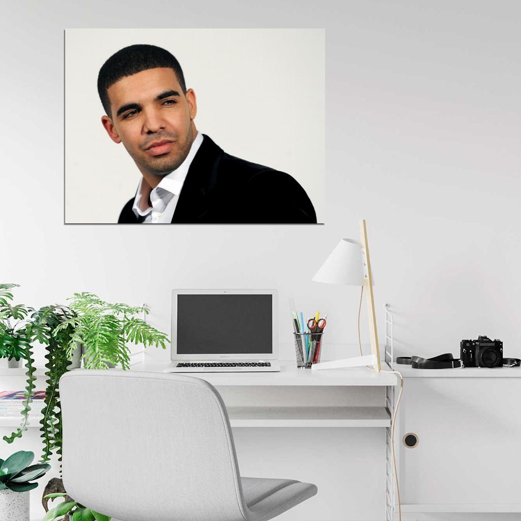 Drake Portrait Artist Singer Rapper Hip-Hop Rap Music Wall Art Print Poster