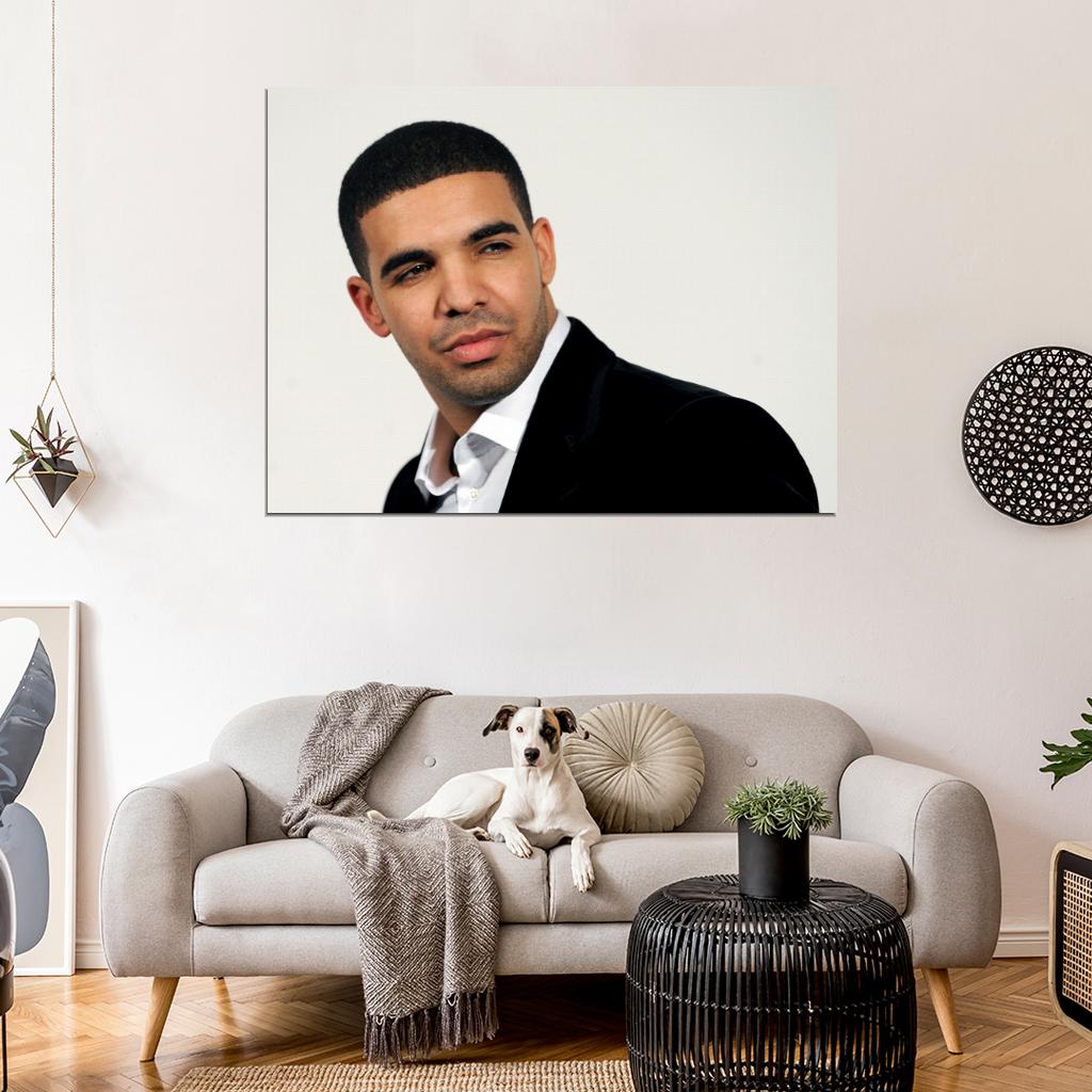 Drake Portrait Artist Singer Rapper Hip-Hop Rap Music Wall Art Print Poster