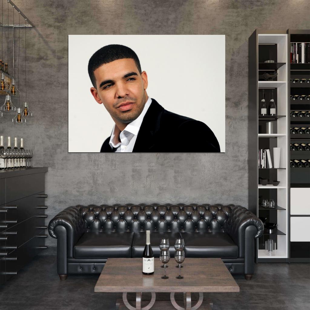 Drake Portrait Artist Singer Rapper Hip-Hop Rap Music Wall Art Print Poster