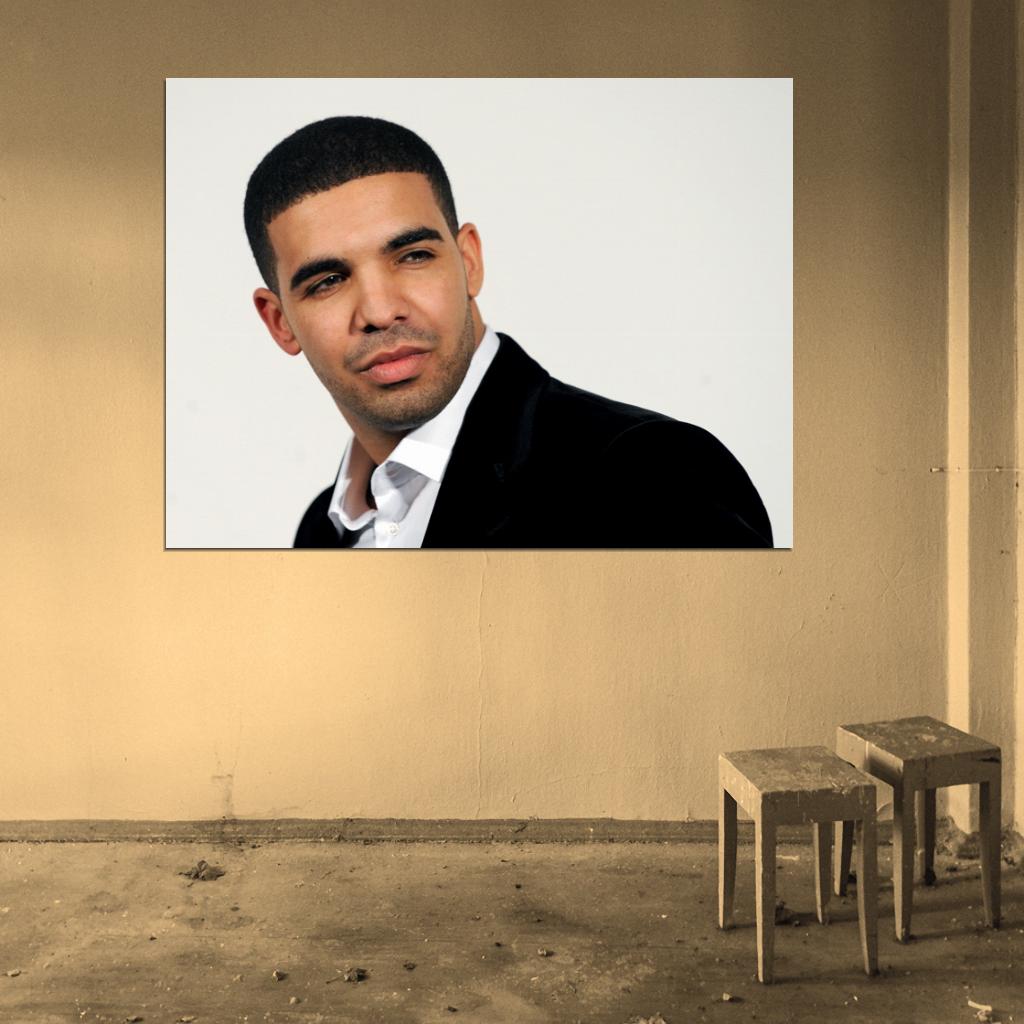 Drake Portrait Artist Singer Rapper Hip-Hop Rap Music Wall Art Print Poster