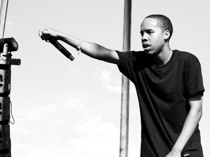 Earl Sweatshirt Live Concert BW Microphone Rapper Hip-Hop Rap Music Wall Art Print Poster