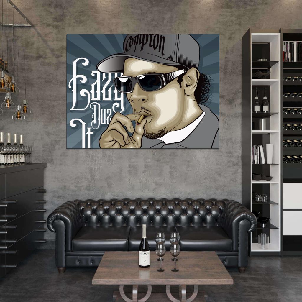 Eazy-E Compton Gangsta Art NWA Rapper Hip-Hop Rap Music Wall Art Print Poster