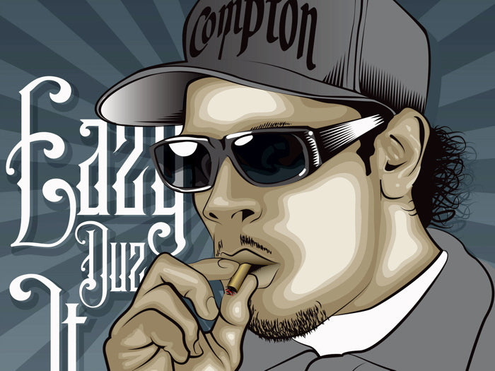 Eazy-E Compton Gangsta Art NWA Rapper Hip-Hop Rap Music Wall Art Print Poster