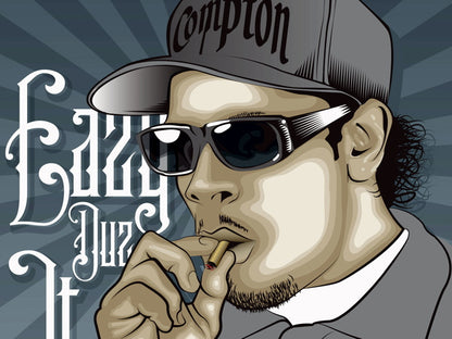 Eazy-E Compton Gangsta Art NWA Rapper Hip-Hop Rap Music Wall Art Print Poster