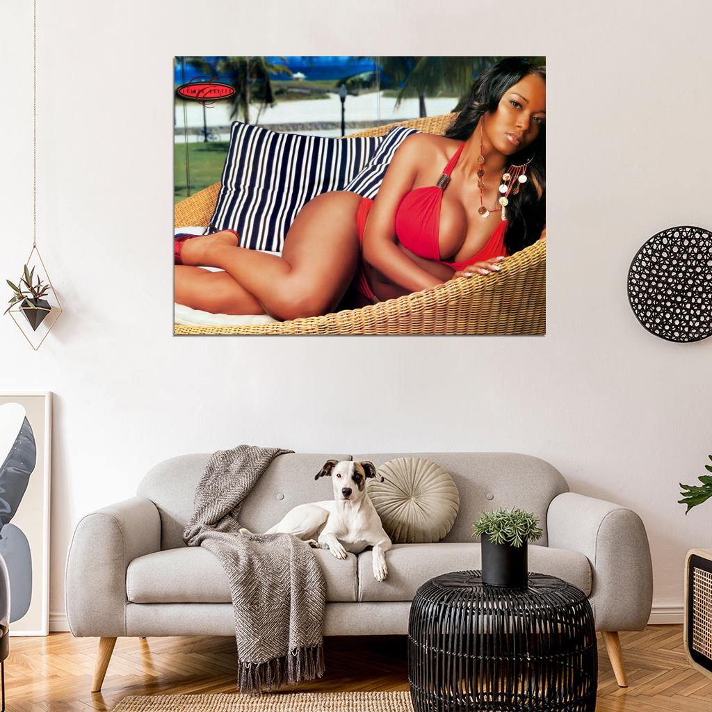 Esther Baxter Hot Busty Model Sexy Actress Bikini Big Boobs Wall Art Print Poster
