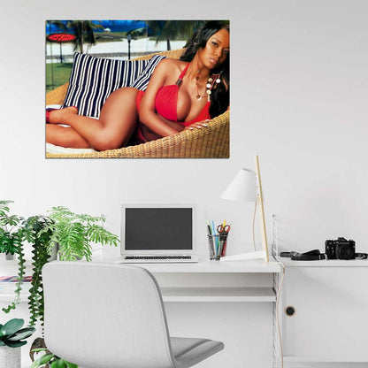 Esther Baxter Hot Busty Model Sexy Actress Bikini Big Boobs Wall Art Print Poster