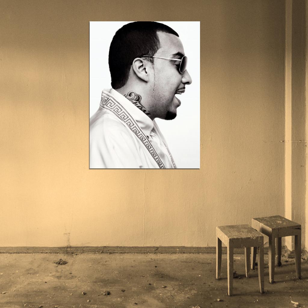 French Montana Portrait Rapper Hip-Hop Rap Music Wall Art Print Poster