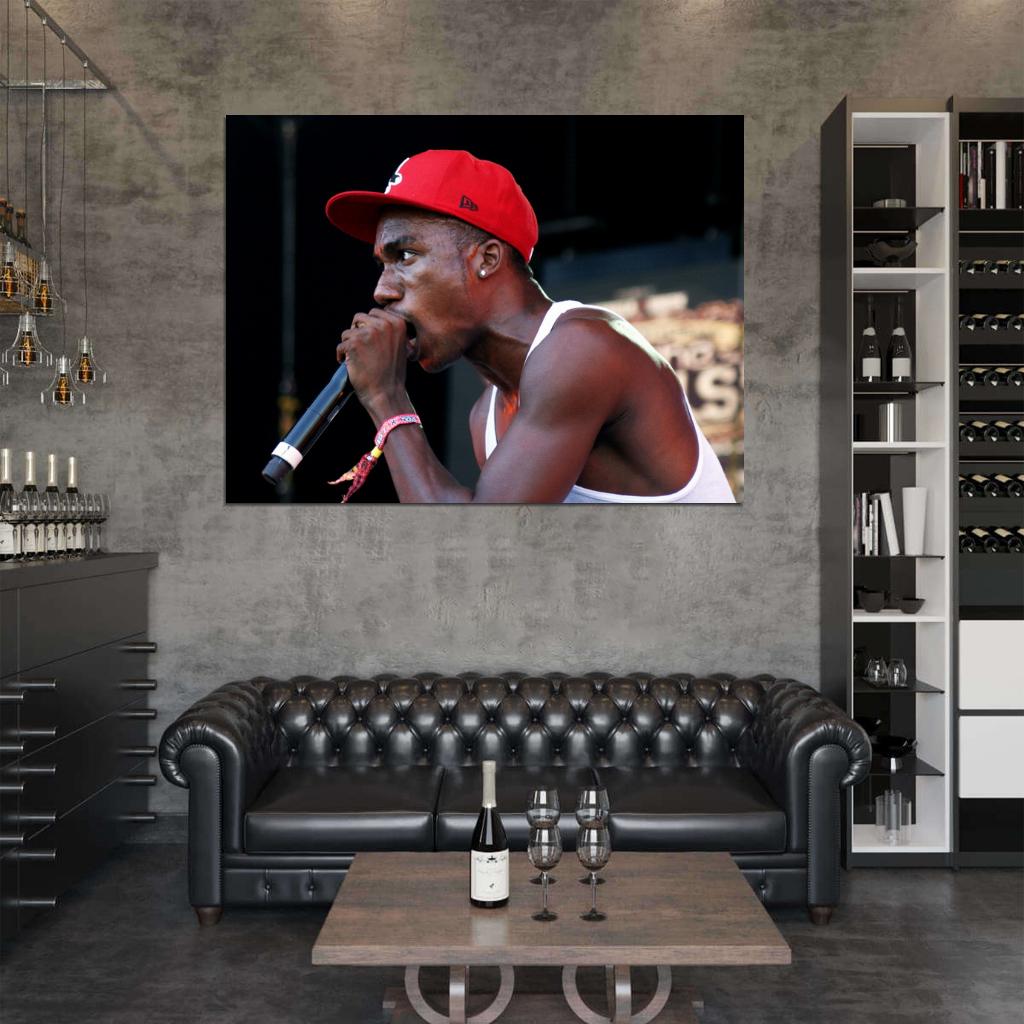 Hopsin Live Concert Microphone Rapper Hip-Hop Music Rap Wall Art Print Poster