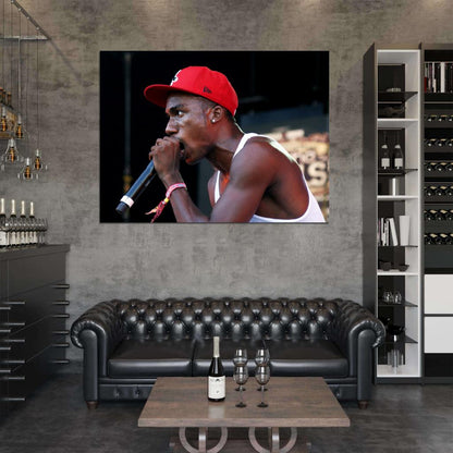 Hopsin Live Concert Microphone Rapper Hip-Hop Music Rap Wall Art Print Poster