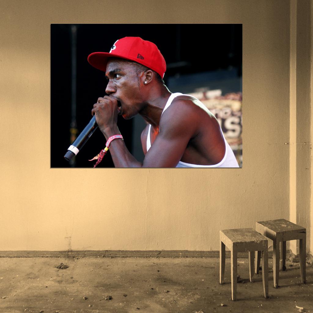 Hopsin Live Concert Microphone Rapper Hip-Hop Music Rap Wall Art Print Poster