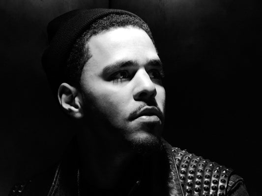 J. Cole BW Portrait Rapper Hip-Hop Music Rap Wall Art Print Poster