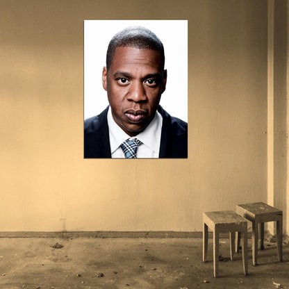 Jay-Z Portrait Rapper Hip-Hop Music Rap Wall Art Print Poster