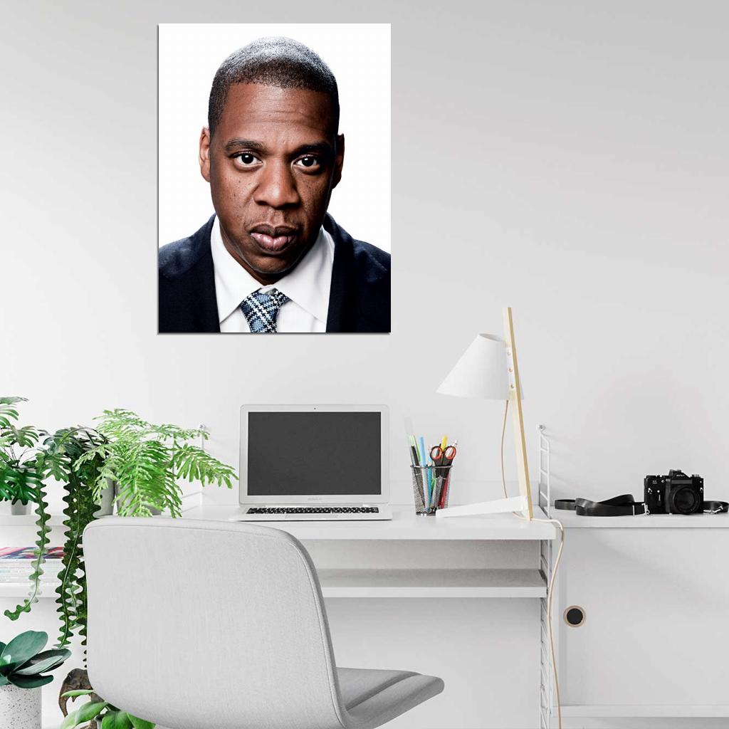 Jay-Z Portrait Rapper Hip-Hop Music Rap Wall Art Print Poster