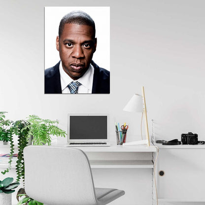 Jay-Z Portrait Rapper Hip-Hop Music Rap Wall Art Print Poster