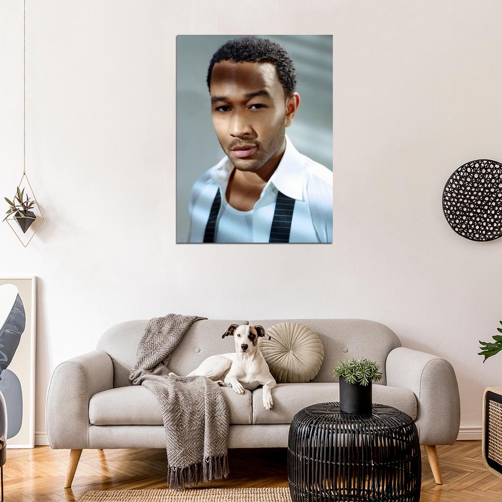 John Legend Portrait R&B Soul Singer Hip-Hop Music Wall Art Print Poster