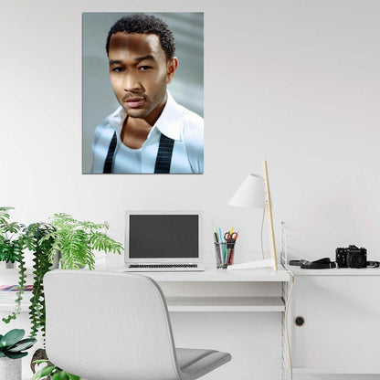John Legend Portrait R&B Soul Singer Hip-Hop Music Wall Art Print Poster