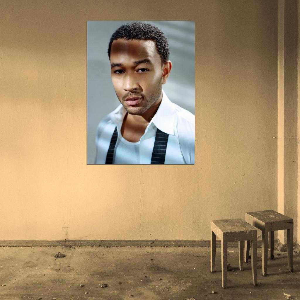 John Legend Portrait R&B Soul Singer Hip-Hop Music Wall Art Print Poster