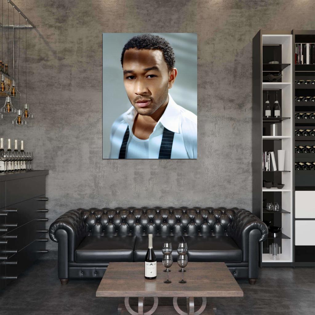 John Legend Portrait R&B Soul Singer Hip-Hop Music Wall Art Print Poster