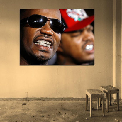 Juicy J Teeth Portrait Rapper Hip-Hop Music Rap Wall Art Print Poster
