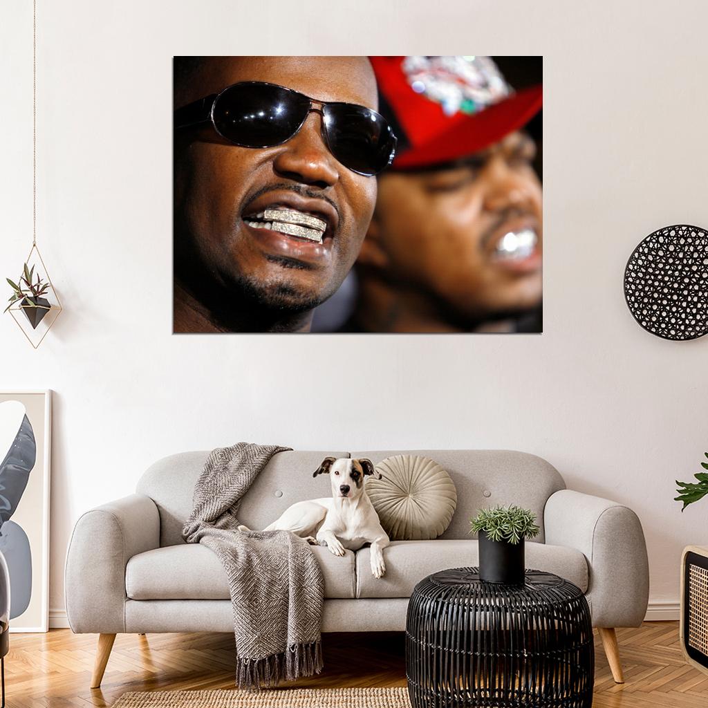 Juicy J Teeth Portrait Rapper Hip-Hop Music Rap Wall Art Print Poster