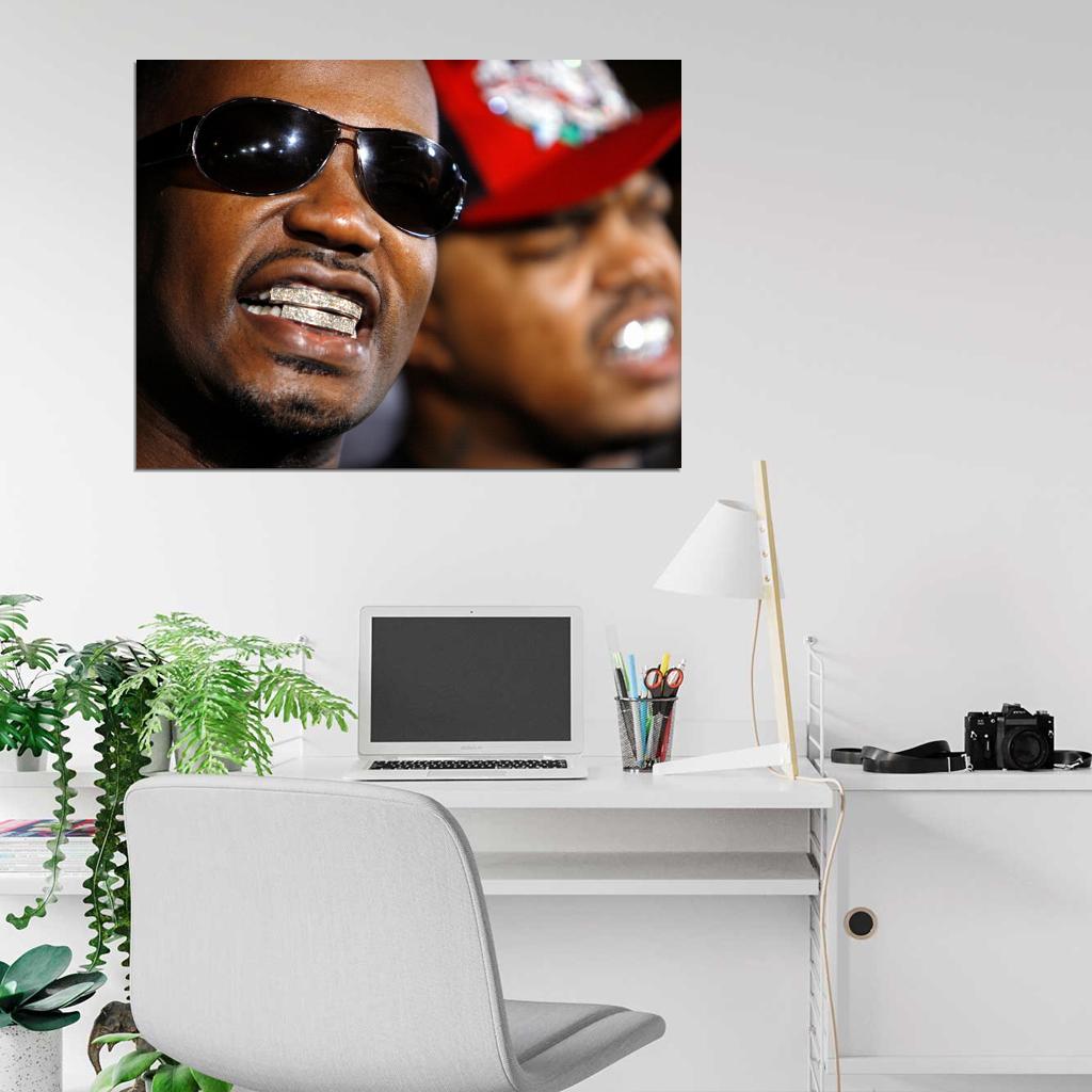 Juicy J Teeth Portrait Rapper Hip-Hop Music Rap Wall Art Print Poster