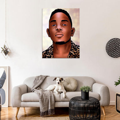 Kendrick Lamar Portrait Art Rapper Hip-Hop Music Rap Wall Art Print Poster