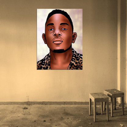 Kendrick Lamar Portrait Art Rapper Hip-Hop Music Rap Wall Art Print Poster