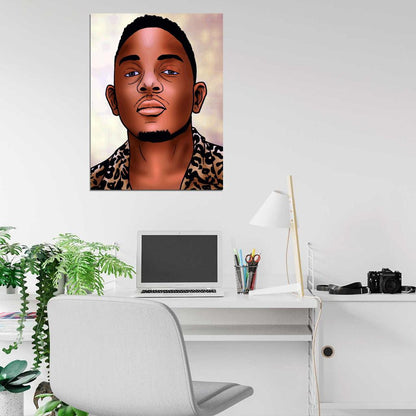 Kendrick Lamar Portrait Art Rapper Hip-Hop Music Rap Wall Art Print Poster