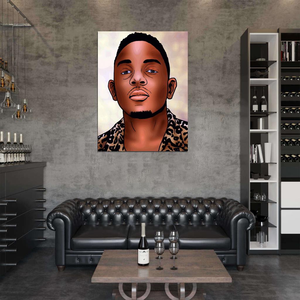 Kendrick Lamar Portrait Art Rapper Hip-Hop Music Rap Wall Art Print Poster