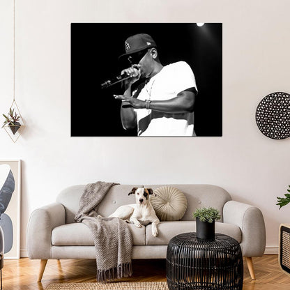 Kendrick Lamar Live Concert Microphone BW Rapper Hip-Hop Music Rap Wall Art Print Poster