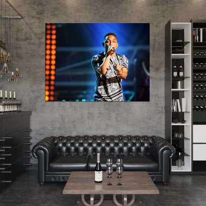 Kendrick Lamar Live Concert Microphone Rapper Hip-Hop Music Rap Wall Art Print Poster