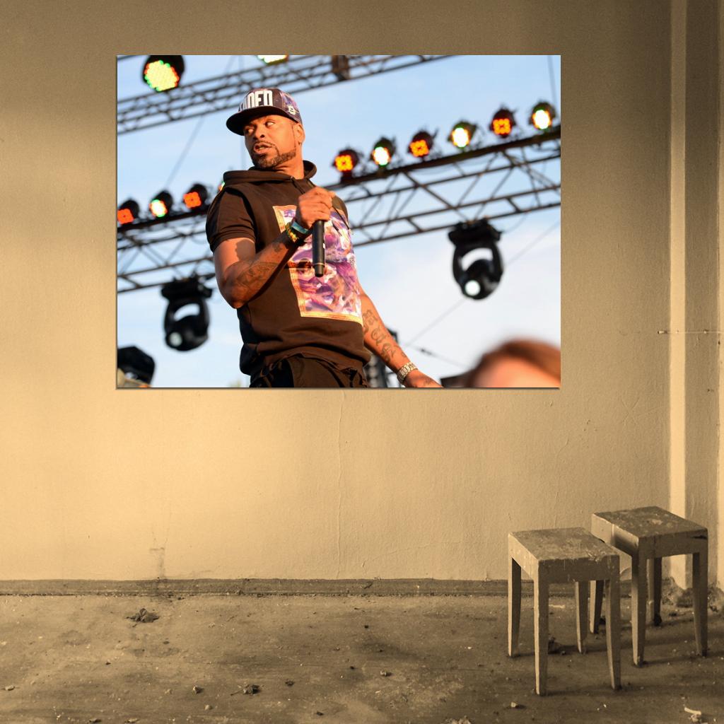 Method Man Microphone Live Concert Stage Rapper Hip-Hop Music Rap Wall Art Print Poster