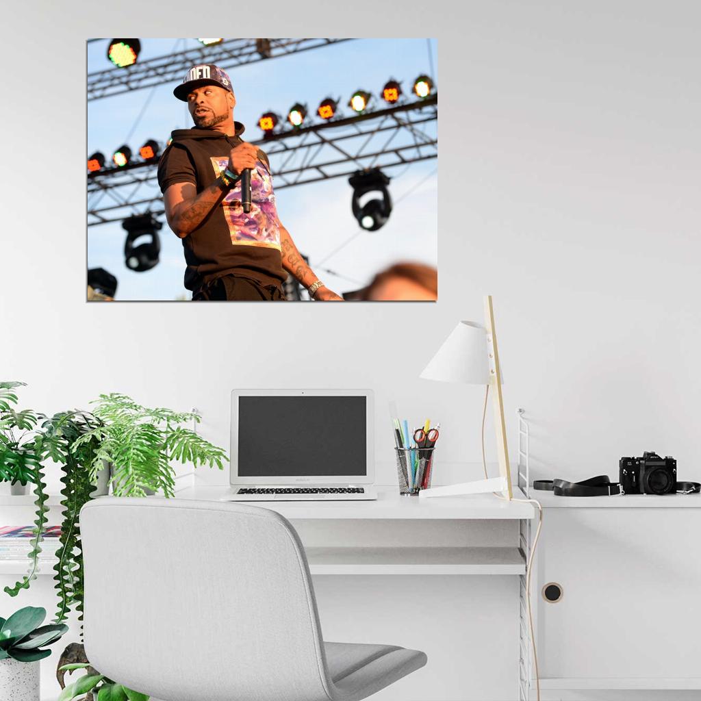 Method Man Microphone Live Concert Stage Rapper Hip-Hop Music Rap Wall Art Print Poster