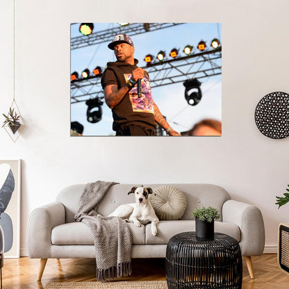 Method Man Microphone Live Concert Stage Rapper Hip-Hop Music Rap Wall Art Print Poster