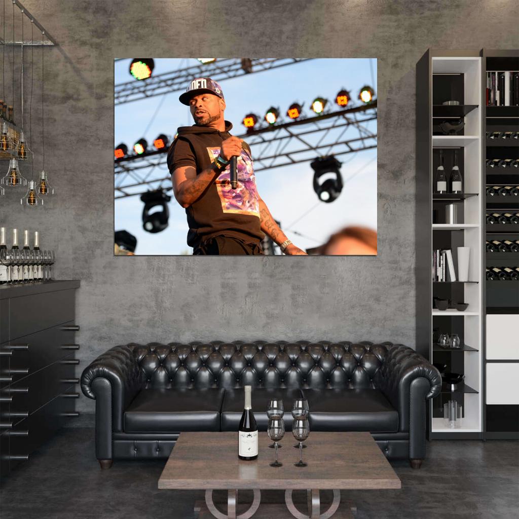 Method Man Microphone Live Concert Stage Rapper Hip-Hop Music Rap Wall Art Print Poster