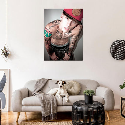 Machine Gun Kelly MGK Tattoos Shirtless Rapper Hip-Hop Music Rap Wall Art Print Poster