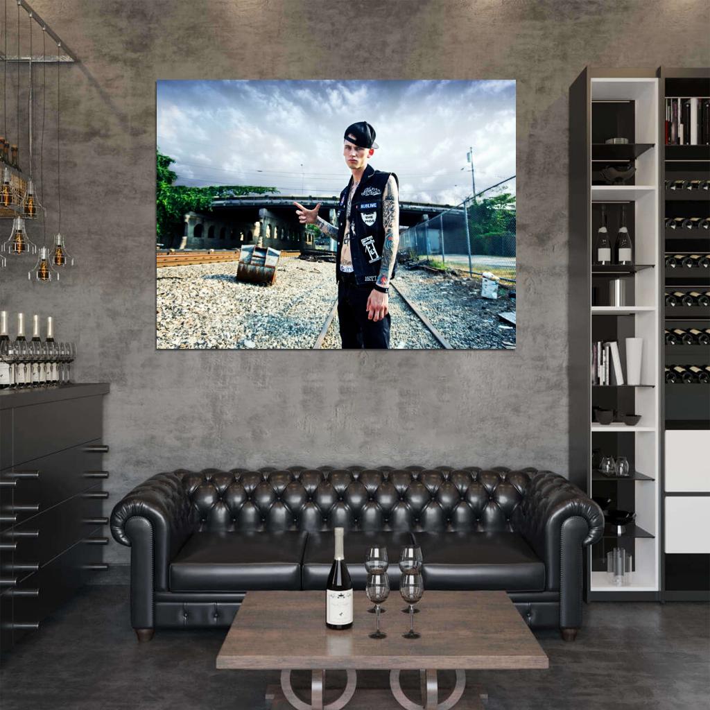 Machine Gun Kelly MGK Rapper Hip-Hop Music Rap Wall Art Print Poster