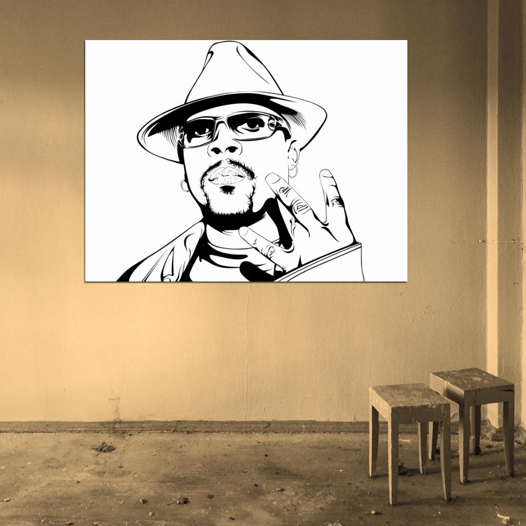 Nate Dogg Portrait Art Rapper G-Funk Hip-Hop Music West Coast Gangsta Rap Wall Art Print Poster