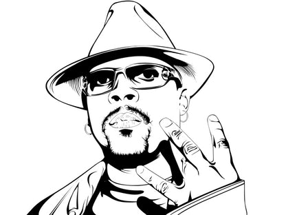 Nate Dogg Portrait Art Rapper G-Funk Hip-Hop Music West Coast Gangsta Rap Wall Art Print Poster