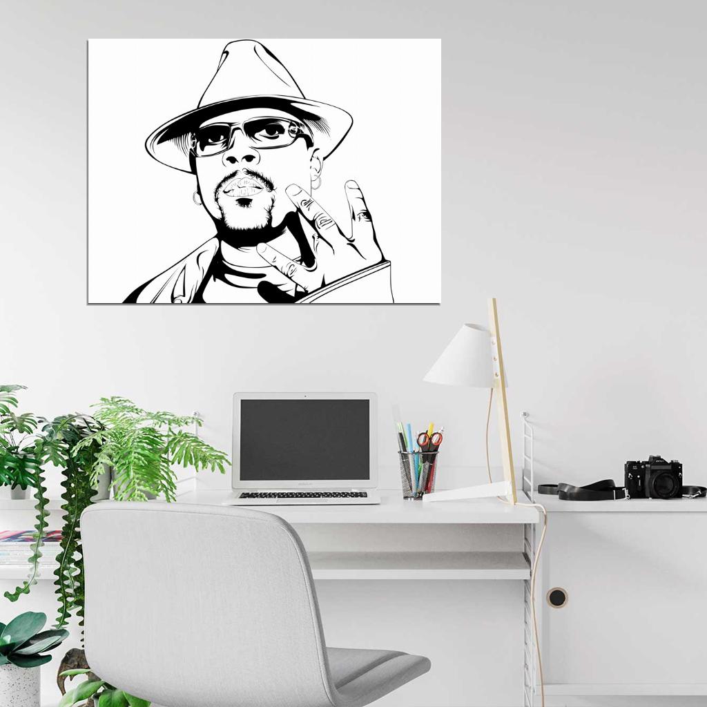 Nate Dogg Portrait Art Rapper G-Funk Hip-Hop Music West Coast Gangsta Rap Wall Art Print Poster