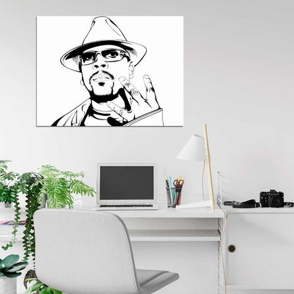 Nate Dogg Portrait Art Rapper G-Funk Hip-Hop Music West Coast Gangsta Rap Wall Art Print Poster