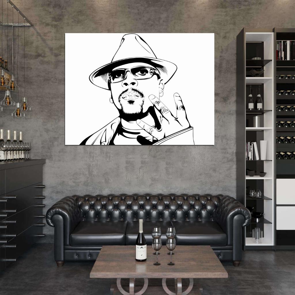 Nate Dogg Portrait Art Rapper G-Funk Hip-Hop Music West Coast Gangsta Rap Wall Art Print Poster