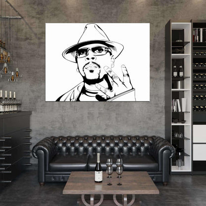 Nate Dogg Portrait Art Rapper G-Funk Hip-Hop Music West Coast Gangsta Rap Wall Art Print Poster
