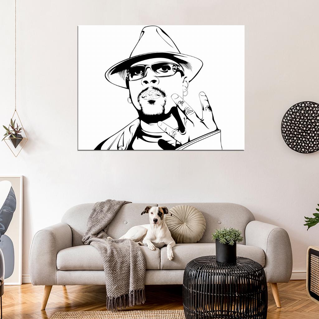 Nate Dogg Portrait Art Rapper G-Funk Hip-Hop Music West Coast Gangsta Rap Wall Art Print Poster